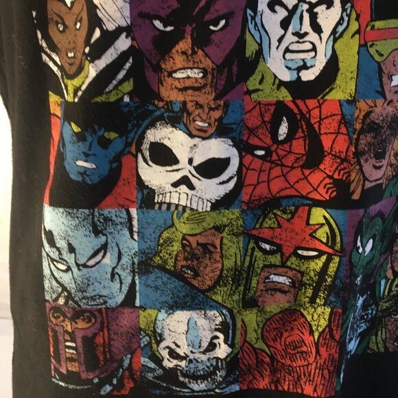 Marvel Comics T-Shirt Main Characters in the Marvel Universe Size Med Black - Picture 6 of 14
